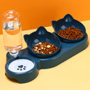 BritPaws 3-in-1 Tilted Cat Bowl Set with Gravity Water Feeder
