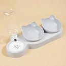 BritPaws 3-in-1 Tilted Cat Bowl Set with Gravity Water Feeder