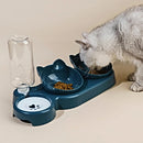 BritPaws 3-in-1 Tilted Cat Bowl Set with Gravity Water Feeder