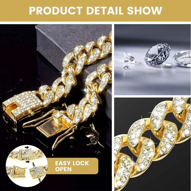 Luxury Cuban Chain Dog Collar – Gold Plated Metal