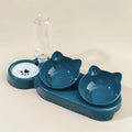 BritPaws 3-in-1 Tilted Cat Bowl Set with Gravity Water Feeder